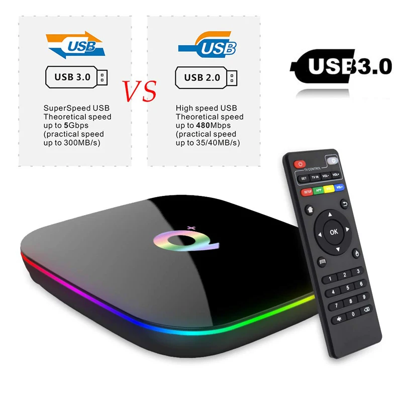 

Q Plus Android 8.1 TV Box Allwinner H6 Quad Core 4GB Ram 64G Rom WiFi 2.4G 6K Media Player tv box