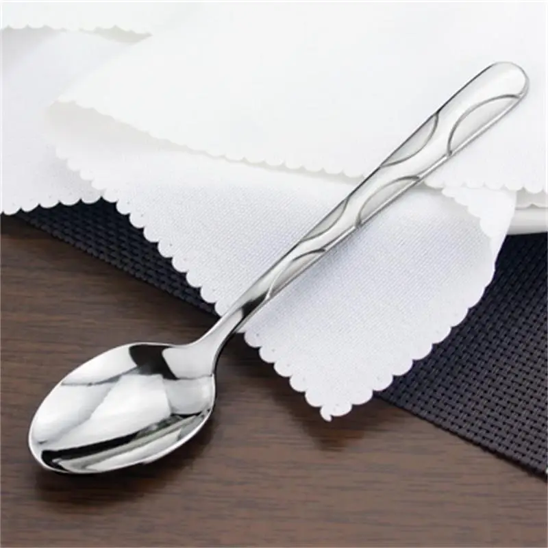 

Teaspoon Stainless Steel Ice Cream Dessert Tea Spoon set Drinking Mixing Honey Spoon Coffee Cutlery Party Wedding Flatware 6''