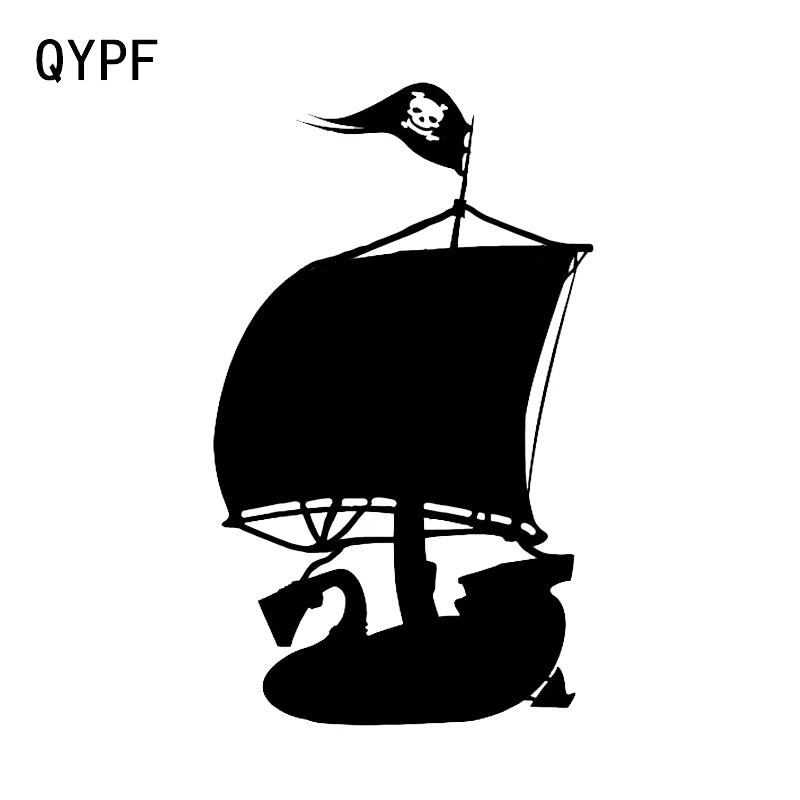

QYPF 10.4*17.5CM Interesting Sailboat Boat Ocean Decoration Car Sticker High Quality Sport Vinyl C16-1048