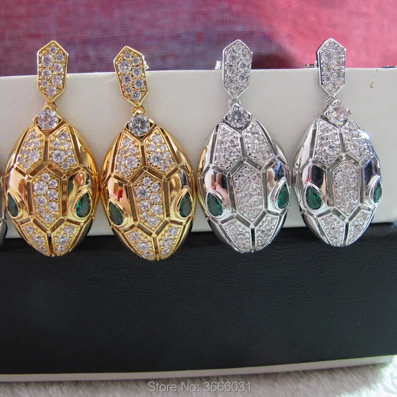

New vintage silver-color/gold-color Party jewelry cubic Zirconia animal earrings for women