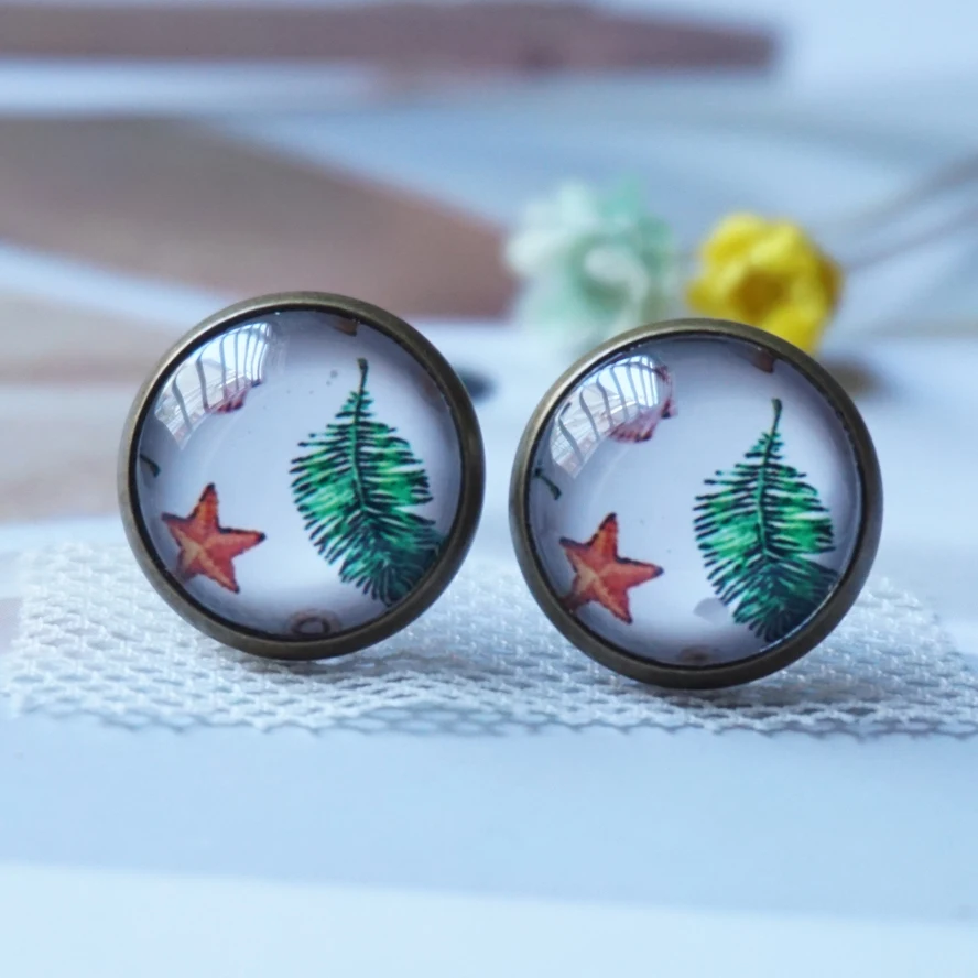 cute earring woman lady Fashion glass Earing handmade earring retro