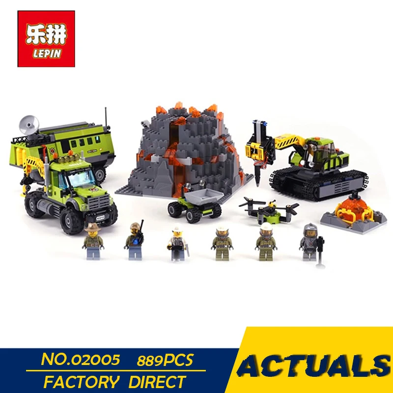 

LEPIN 02005 889PCS Technic City Volcano Exploration Base Building Blocks Figures Model Bricks Toys Gift Compatible With 60124