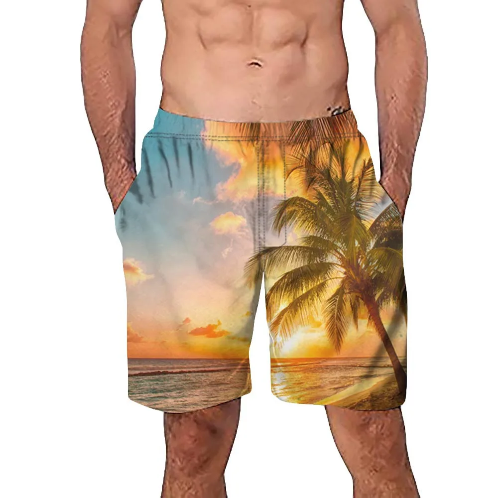 Летние мужские шорты высокого качества мужские повседневные пляжные шорты с 3D принтом дерева повседневные мужские короткие брюки шорты свободные шорты Fe1