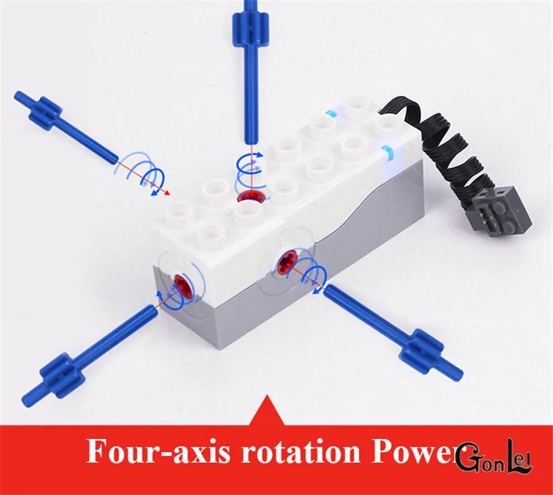 Строительный блок, четыре оси, большой двигатель, пульт дистанционного управления, подходит для Technic Duploe 9656, Электрический обучающий, сделай сам, помощь, игрушки, подарки