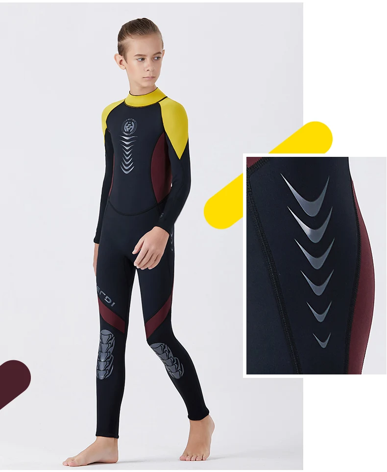 DIVE& SAIL/Детский Теплый Гидрокостюм из неопрена и нейлона 2,5 мм для мальчиков и девочек, цельный костюм для дайвинга, Термальный костюм для подводного плавания и серфинга