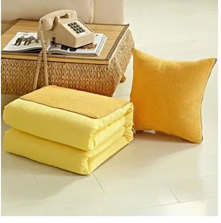 solid color large cushion pillow blanket sofa nap blanket car folded cushion household textile
