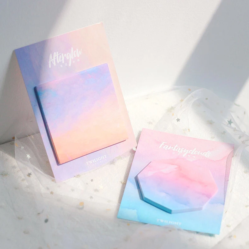 

1PC Kawaii Sunset Starry Sky Sticker Bookmark Marker Memo Pad Diary Sticky Note Stationery School Supplies Bullet Journal sl1319