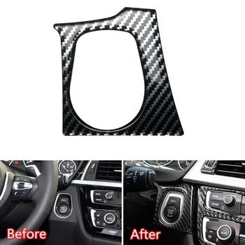 

YAQUICKA Carbon Fiber Car Engine Start Stop Switch Button Frame Sticker Cover Styling For BMW 3 Series 320i 328i 2013-2017