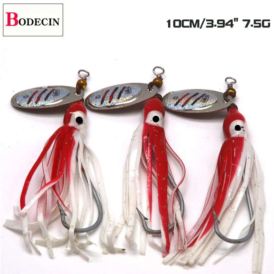 Pike Spinners Spoon Metal Bait Sea Squid Fishing Lure Tackle Trout Tackle 3PCS Spinning Spoonbait Rotating Artificial Fake Baits (9)