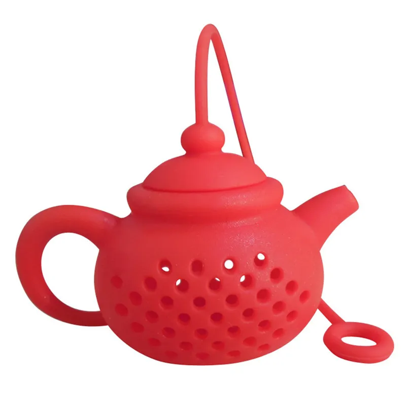 Food grade silicone Tea Strainer Details About Teapot-Shape Tea Infuser Strainer Silicone Tea Bag Leaf Filter Diffuser (6)