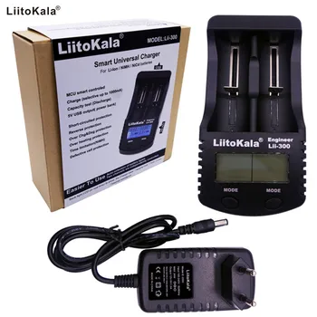 

LiitoKala ii-300 Digital 18650 battery Charger LCD Display Battery capacity test 18650 carregador bateria charger+12V1.5A+ Free