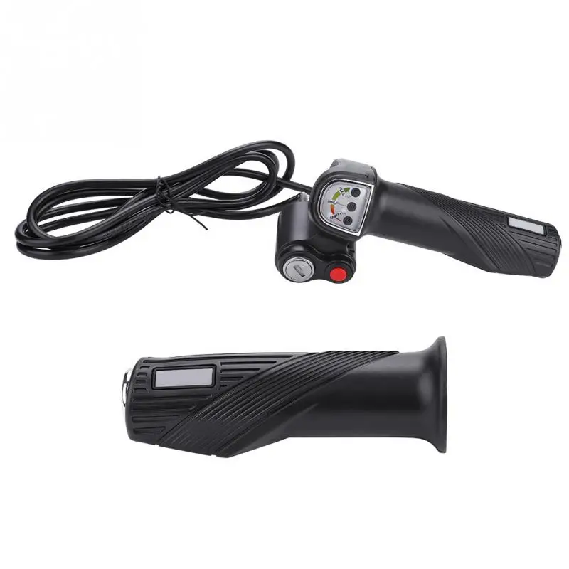 1Pair E-bike 36V/48V Twist Throttle Grips LED Battery Level Display and Power Lock for 22.5mm Electric Bike Scooter Handlebar