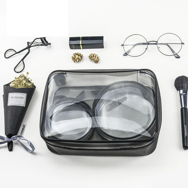 PVC شفافة حقيبة مستحضرات تجميل ضد الماء الجمال الحقيبة ماكياج واضحة الحقيبة أدوات الزينة حقيبة للتخزين المنظم اكسسوارات