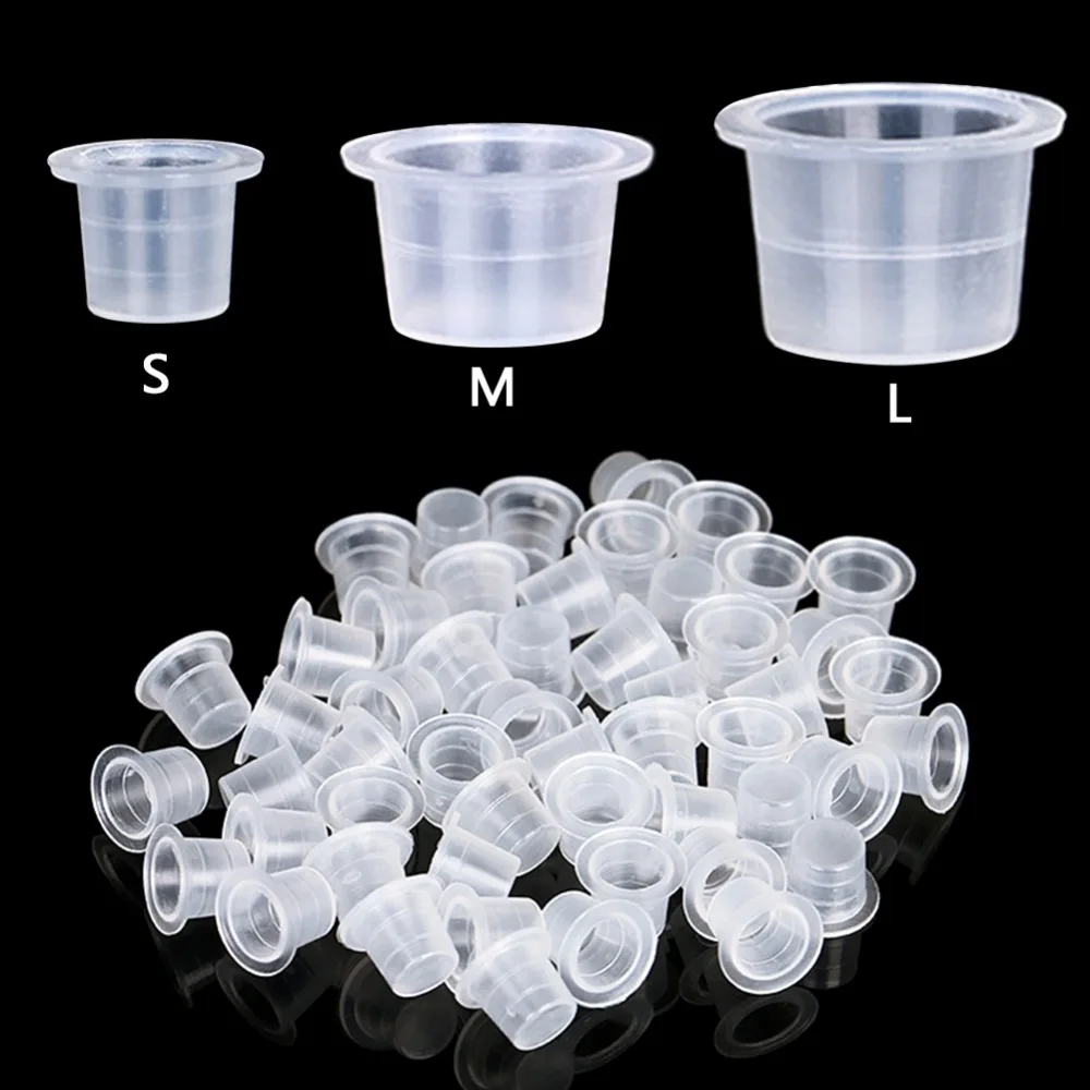 

1000Pcs/Bag Plastic Microblading Tattoo Ink Caps Cups Pigment Clear Holder Container 8mm 13mm 15mm Tattoo Supply #253623