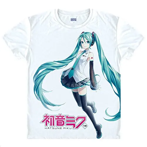 New Vocaloid Japanese Anime Hatsune Miku Shirt Anime Novelty Summer Men