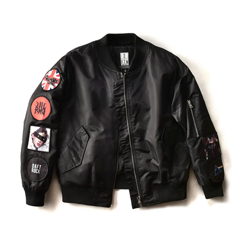 De Black Musique Vol Bomber Personnalité Badge Veste Hiver Survêtement green Manteau Hommes Haute Vestes Pour QualitéRock red Épais femmes 34RjAq5cL