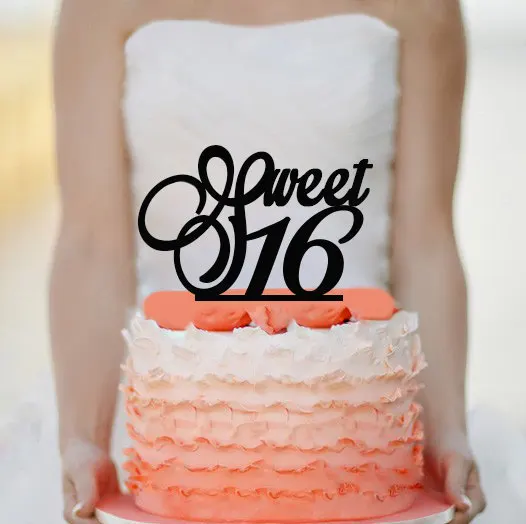 Download Free Shipping Sweet 16 Cake Topper Cutome Age Happy ...