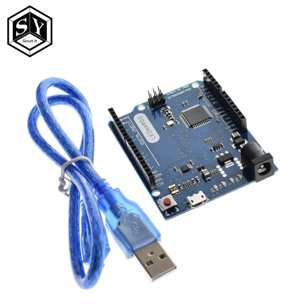 Leonardo with wire Great IT Leonardo R3 микроконтроллер Atmega32u4 макетная плата с usb-кабелем, совместимый для Arduino DIY стартовый комплект - Цвет: Leonardo with wire