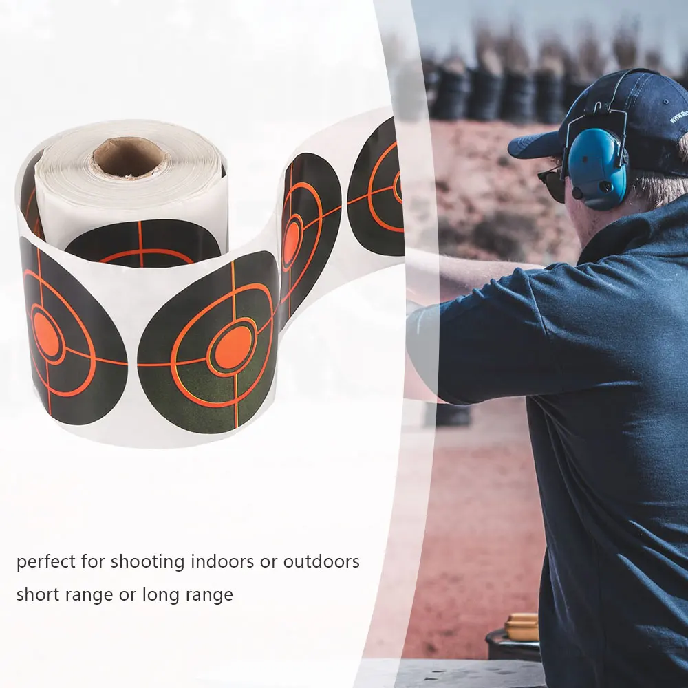 

250Pcs Roll Adhesive Shooting Target Diameter 7.5 Cm Splatter Target Shooting Stickers Set for Outdoor and Indoor Sport