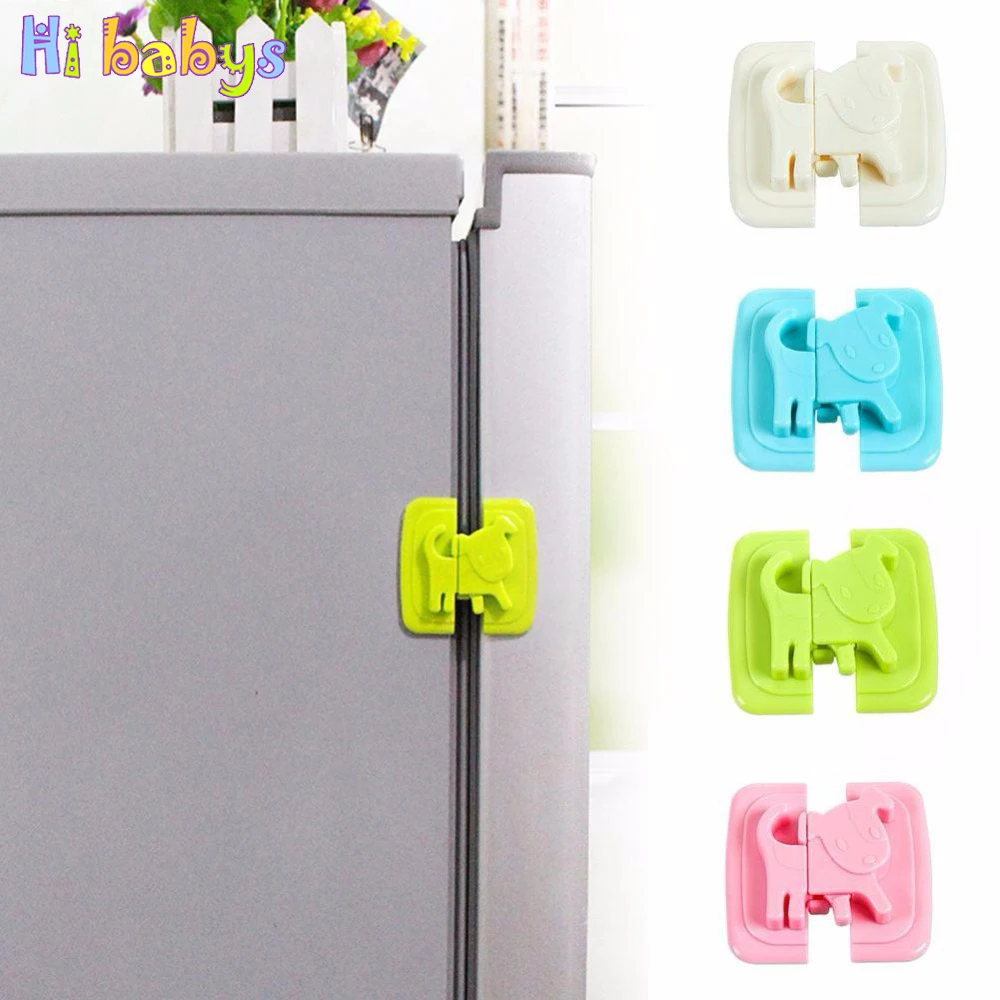 

5Pcs Cartoon Puppy Children Safety Locks for Refrigerators Door Cabinet Toilet Baby Protection Security Blocker Plastic Padlock