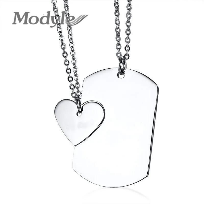 Mens Dog Tag Necklace Heart Dog Tag Necklaces Women Pendant Dog Tag