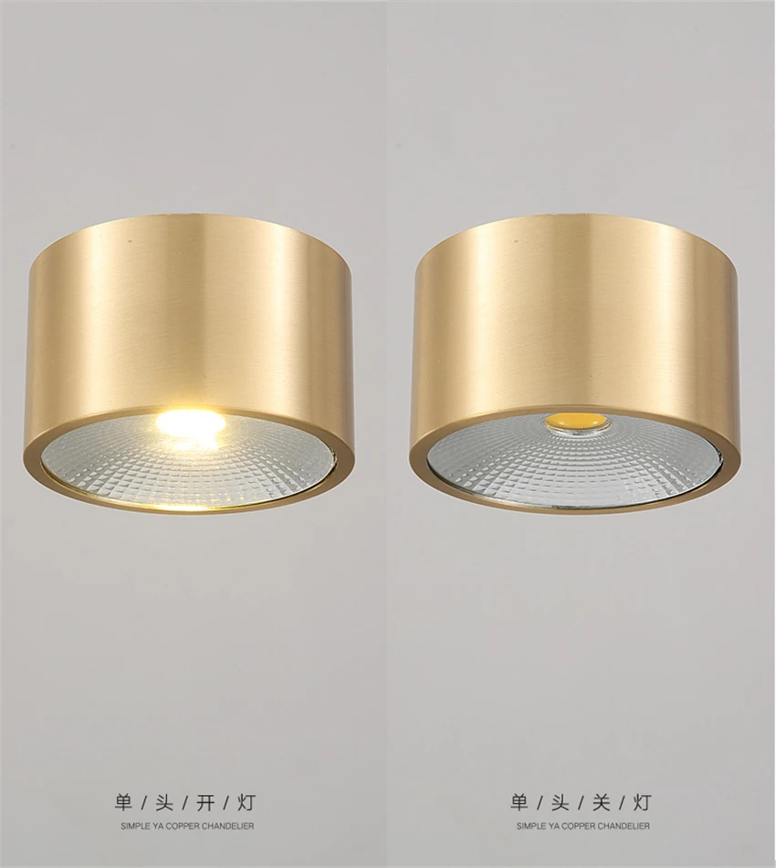 All Copper Nordic Open-hole Free Spotlights Ceiling Lamps Living Room Bedroom Downlights Aisle Gateway Balcony Bathroom Lights white downlights