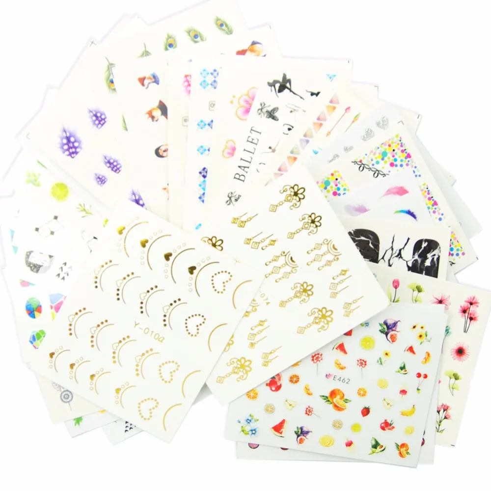 

COSCELIA 1 sheet 3D Feathers Fruits Decoration Tips Colorful Stickers For Nails All For Nail Art Nails Stickers Manicure Tools