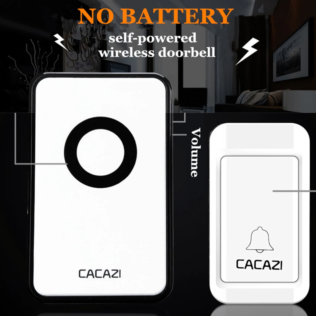 

38 Tunes Wireless Cordless Doorbell Remote Control 1 to 2 Door Bell No Need Battery Waterproof For EU US UK AU