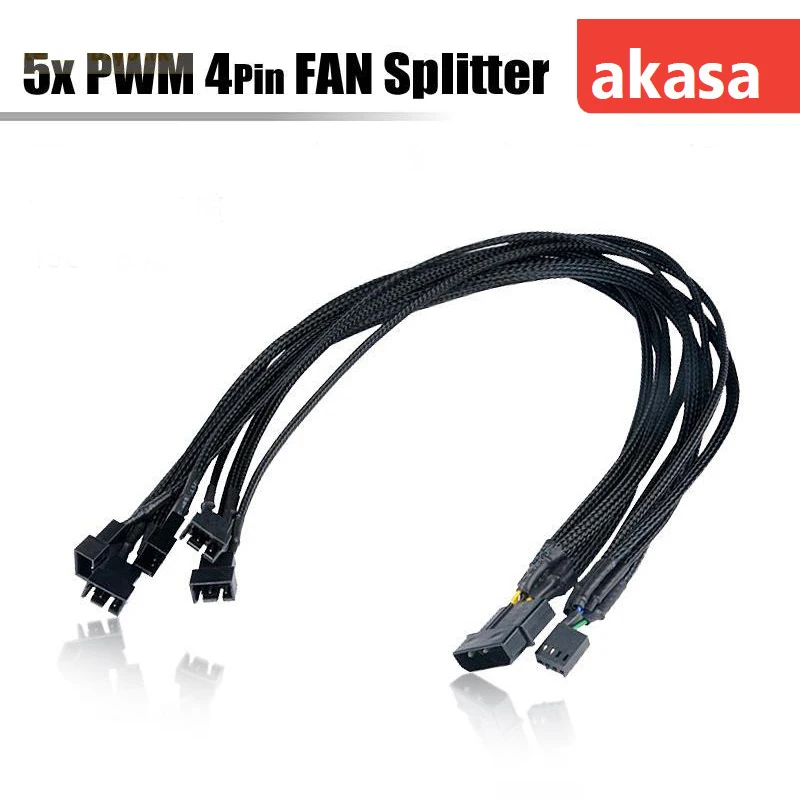 45 см вентилятор удлинитель Кабель питания разъем 4 Pin Molex кабель 5x ШИМ 4Pin