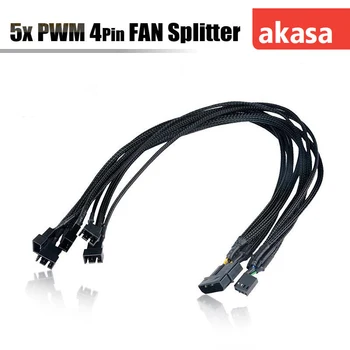 

45cm Fans Extension Power Cable Connector 4 Pin Molex Fan Power Cable 5x PWM 4Pin Fan Splitter For Single Motherboard PWM Header