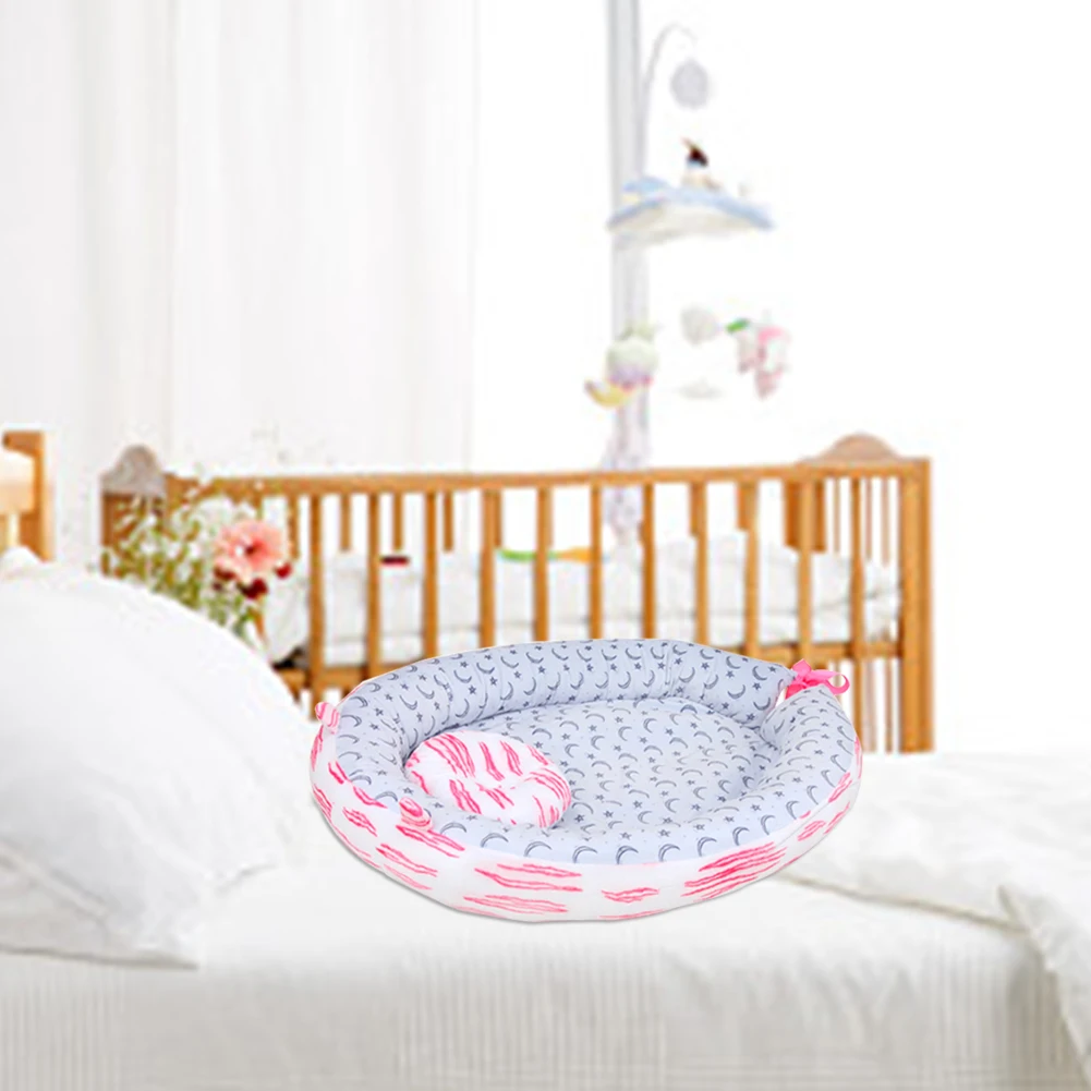 Детская кроватка-гнездо переносная съемная и моющаяся мультяшная кроватка дорожная кровать с подушкой для детей Младенческая Детская Хлопковая Колыбель