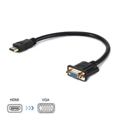 Горячее предложение 30 см HDMI к VGA Женский конвертер видеоадаптера кабель 15 контактный шнур провод линия для HD ТВ проектор ПК ТВ BUS66