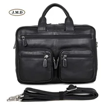 J.M.D New Arrivals Hot Selling High Quality Genuine Cow Leather Black Men’s Fashion Briefcase Laptop Bag Shoulder Bag 7231A