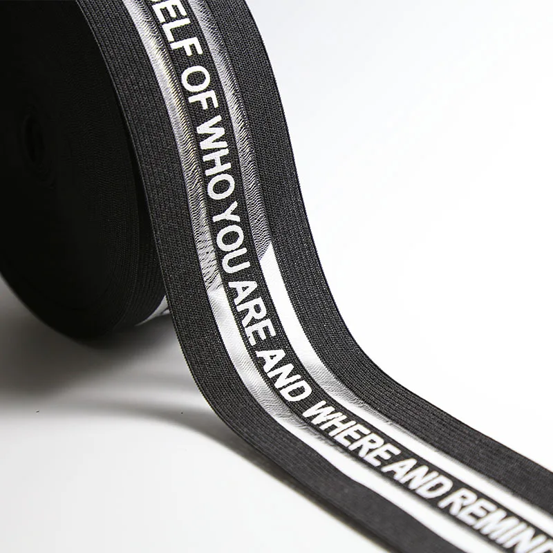 

5cm Letters Elastic Ribbon FOE printing band elastic belt cloth pants accessories