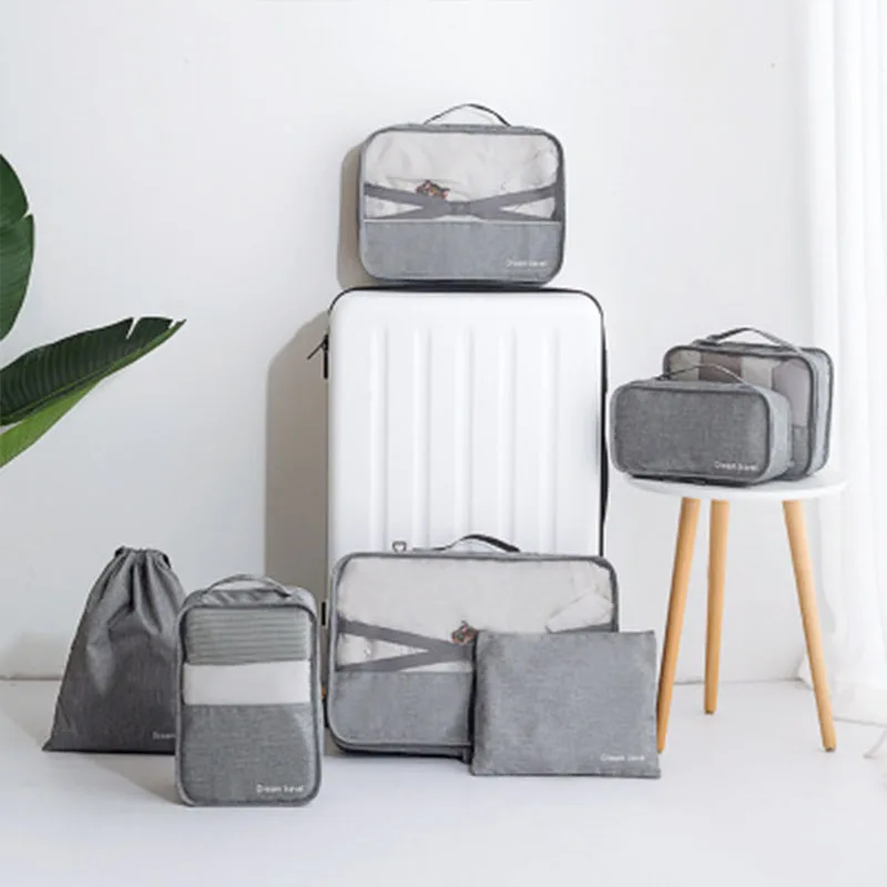 

7 Pcs/set Oxford Organizer Bag Travel Packing Cubes Set Organizer Luggage Cosmetic Bag Large Capacity Storage Bag Sorting