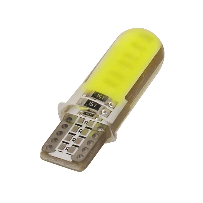 10 шт. 6500 К белый T10 W5W светодио дный салона Свет 12SMD силикагель COB 12 В сбоку Клин