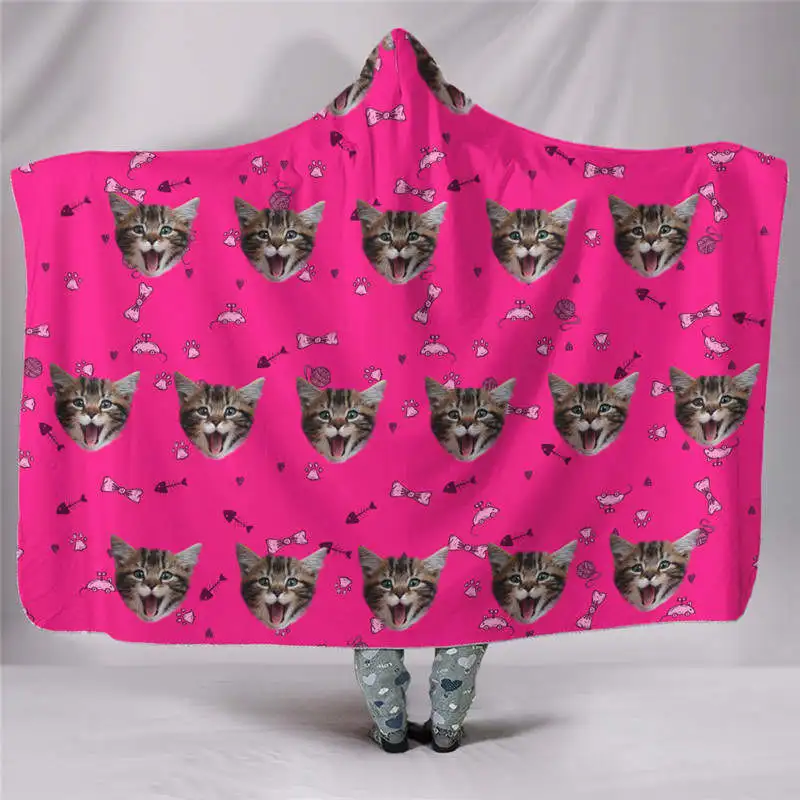 Custom-blanket-cat-photo-pink