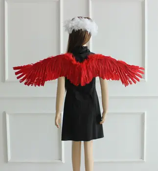 

110*30cm color cosplay wings made by feather to props stage show perform