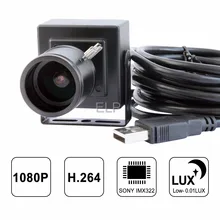ELP Full HD 1080 P H.264 варифокальный объектив USB веб-камера IMX 322 со встроенным микрофоном для систем видеоконференций
