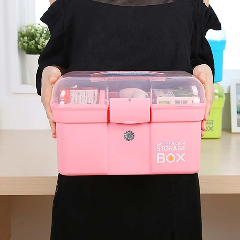 

Practical Design Home Use Medicine Box First Aid Kit Box Plastic Container Emergency Kit Portable Storage Organizer