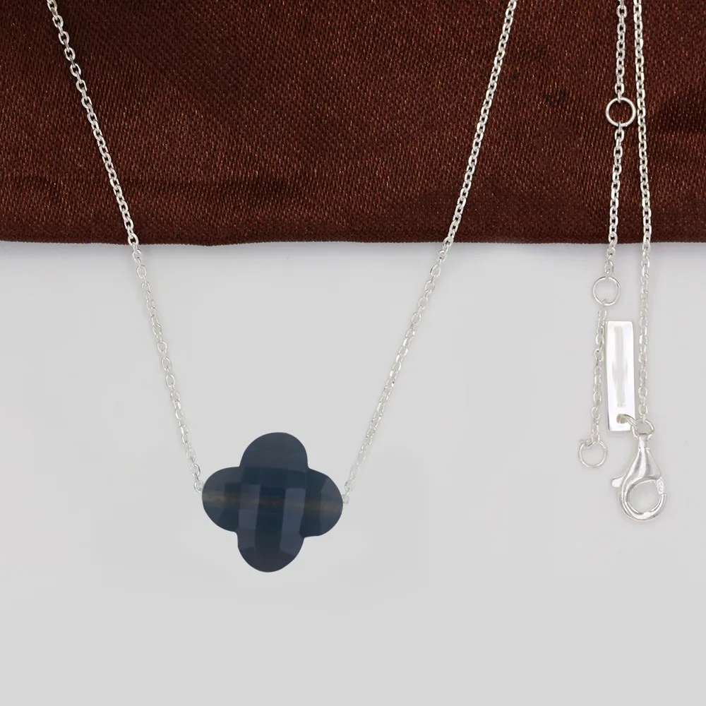 Лучший модный бренд ювелирных изделий 925 пробы Серебряное ожерелье со стразами для женщин подарок N028