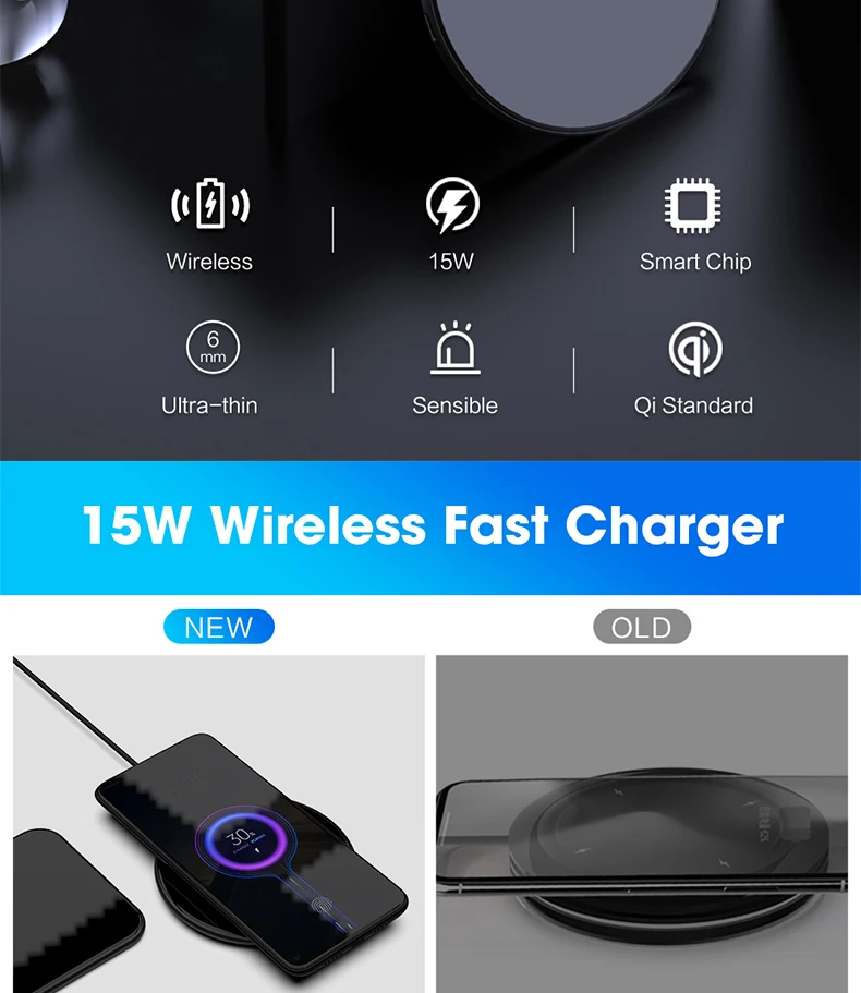15 Вт QC 3,0 беспроводное быстрое зарядное устройство usb c SIKAI QI Быстрая зарядка для iphone x samsung s9 xiaomi Android