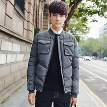 Повседневные мужские зимние парки на молнии с карманами; однотонные теплые куртки и пальто; короткие модные теплые мужские куртки; большие размеры