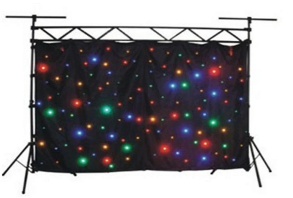 

RGBW/RGBY 3x6M LED Star Curtain 240pcs SMD High-bright stage Cloth Fireproof Velour + Controller