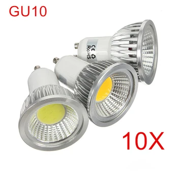 

Super Bright GU10 Bulb Light Dimmable Led Ceiling light AC85-265V 9W 12W 15W GU10 COB LED lamp light GU10 led Spotlight 10PCS