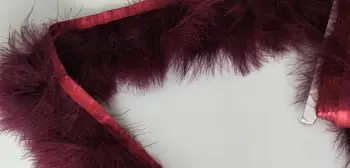 

10 yards burgundy marabou feather fringe trim Turkey Fluff Feather Trim 3-4inch wide for sewing crafts