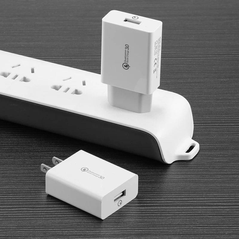 

QC3.0 Quick USB Charger Adapter for Xiaomi/Samsung/Huawei P20 lite USB Charging Cable 1m EU Fast Travel Wall Chargers 5V 3A Plug