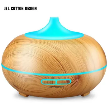 

DC24V Wood Grain Essential Oil Aroma Diffuser Ultrasonic Humidifier with LED Light Air Humidifier Mist Maker Fogger for Home