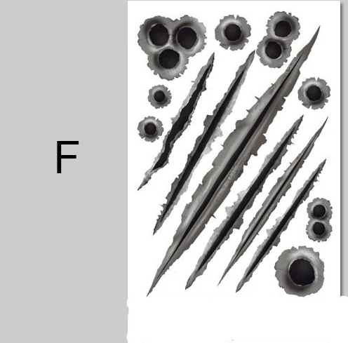 Автомобильные наклейки s 3D моделирование пули пустые отверстия Стайлинг авто мотоцикл сторона модифицированные автомобильные чехлы Аксессуары Украшение Стикер - Название цвета: F