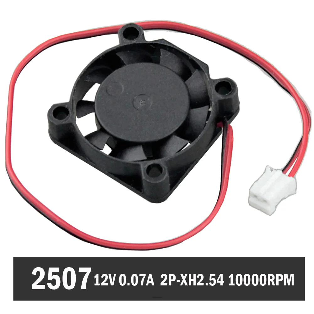 

500Pcs Gdstime 25mm 25x25x7mm 2507S DC 12V 2-Pin Cooler Brushless Chipset Heatsink Mini Cooling Fan 2507